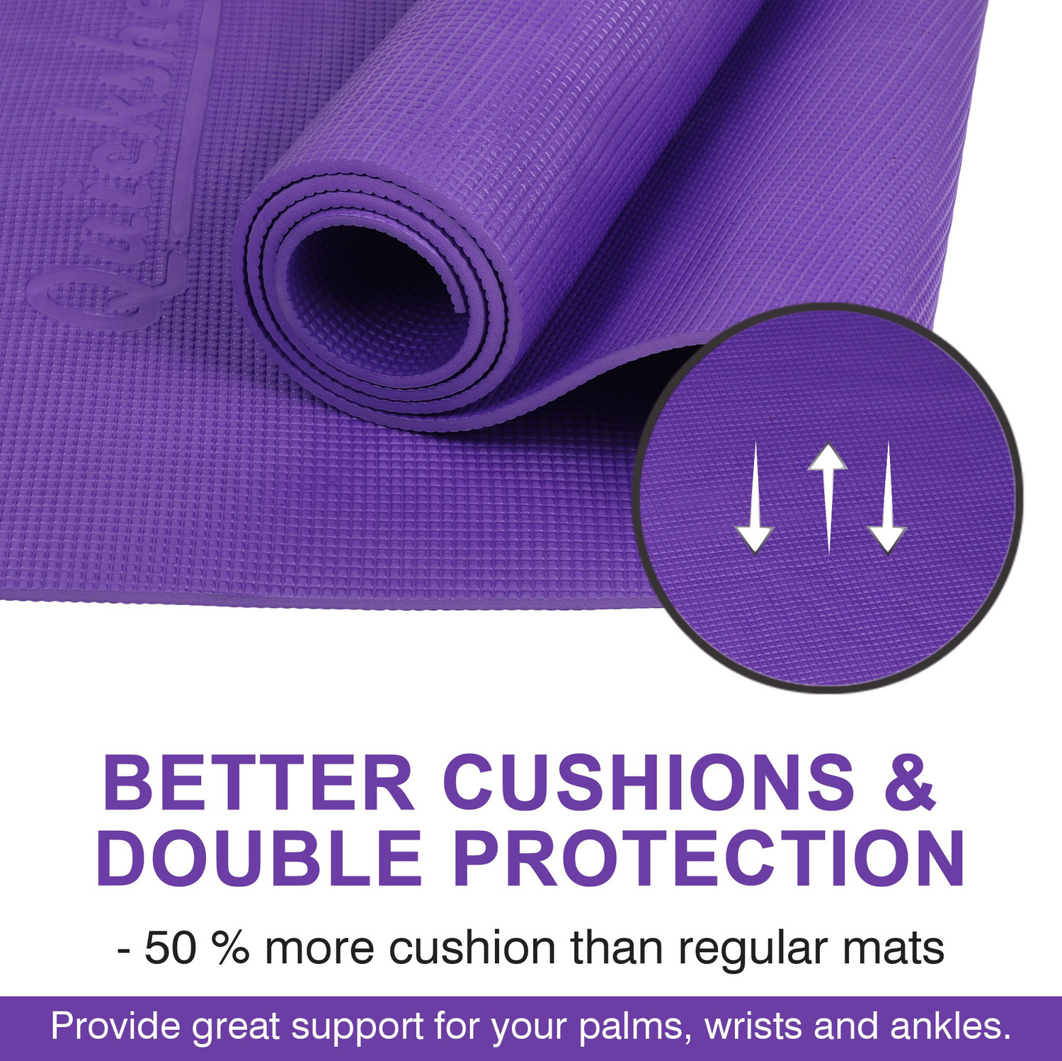 Image of Quick Shel EVA Anti Slip Home Gym Exercise Workout Fitness for Men Women Kids Purple 4 mm Yoga Mat