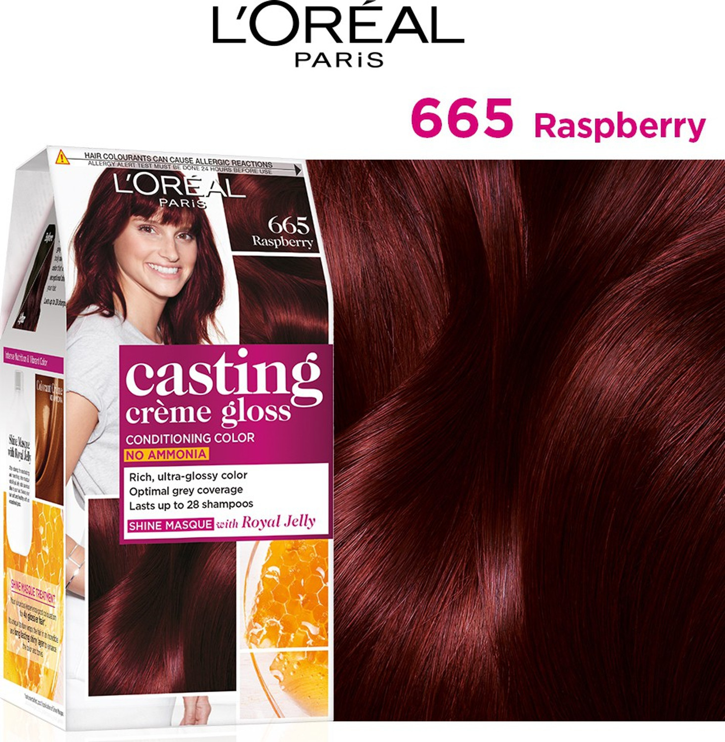 L'Oreal Paris Casting Creme Gloss Hair Color , 665 Raspberry - Price ...