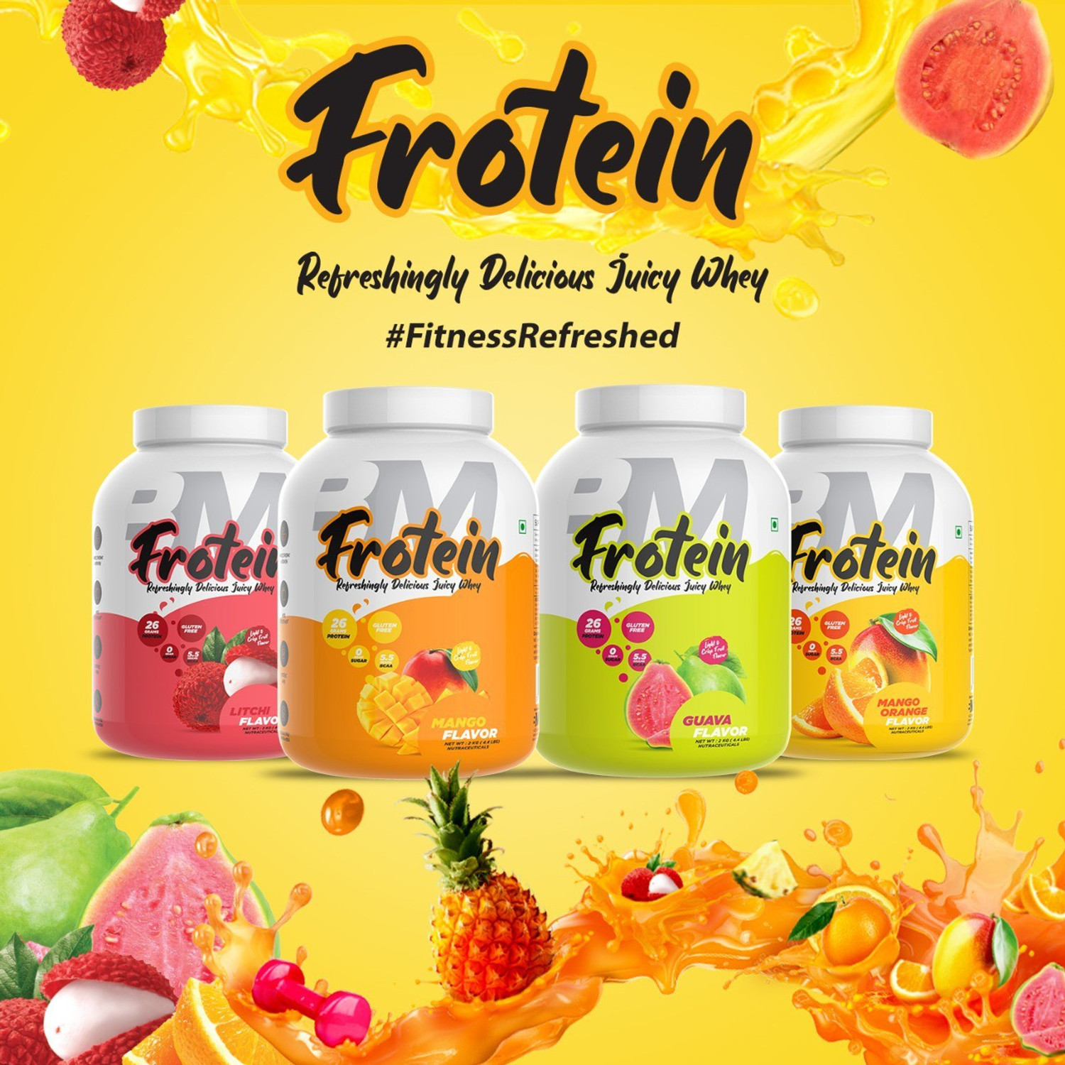 Image of BIGMUSCLES NUTRITION Frotein [59 Servings], Refreshing Flavored 26g Hydrolysed Isolate Whey Protein