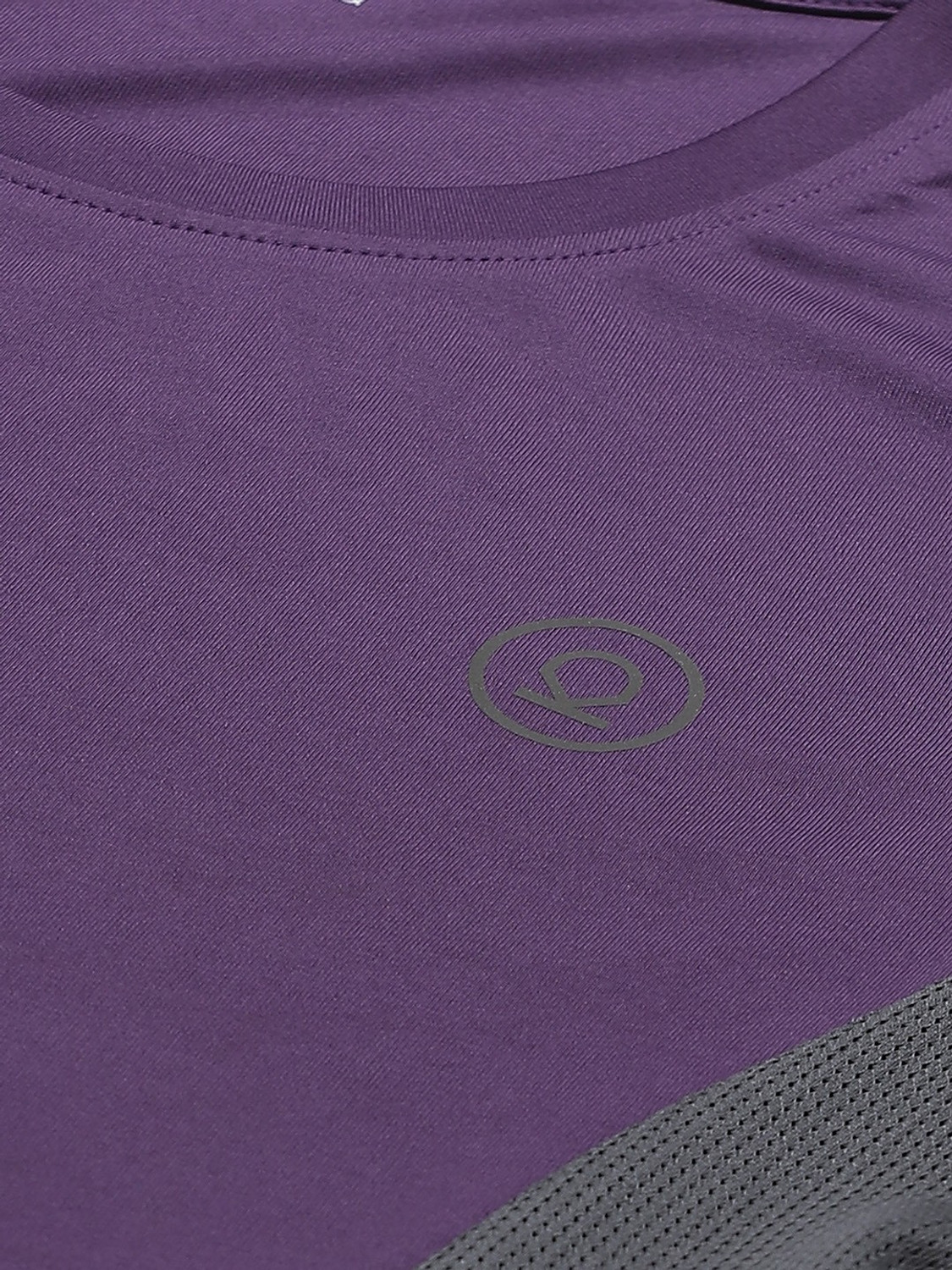 Image of CHKOKKO Women Solid Round Neck Polyester Purple T-Shirt