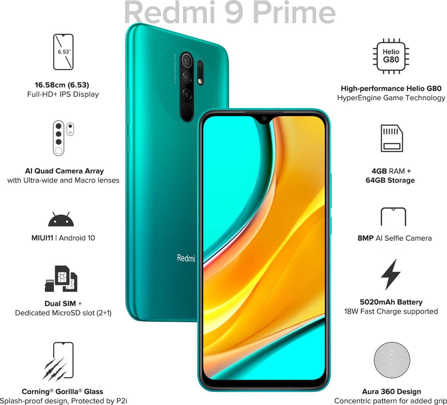 Image of REDMI 9 Prime (Mint Green, 64 GB)