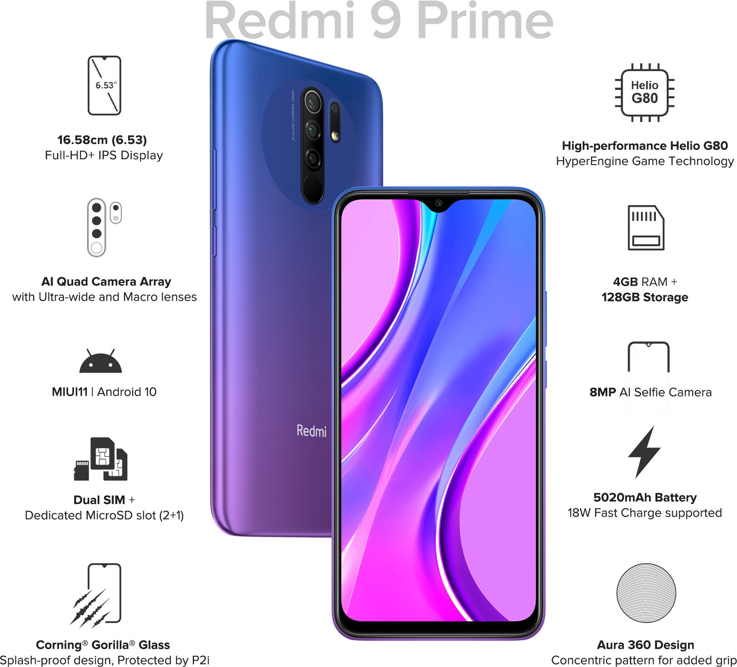 Image of REDMI 9 Prime (Space Blue, 128 GB)