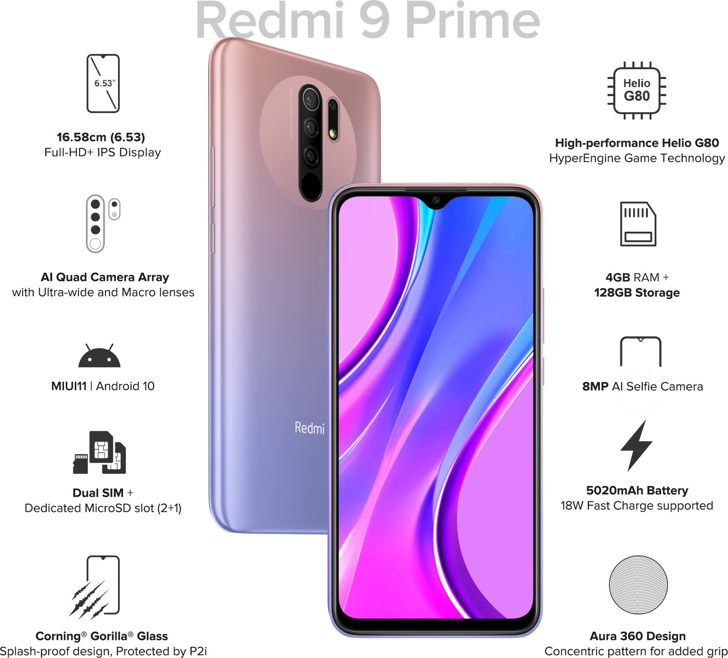 Image of REDMI 9 Prime (Sunrise Flare, 128 GB)
