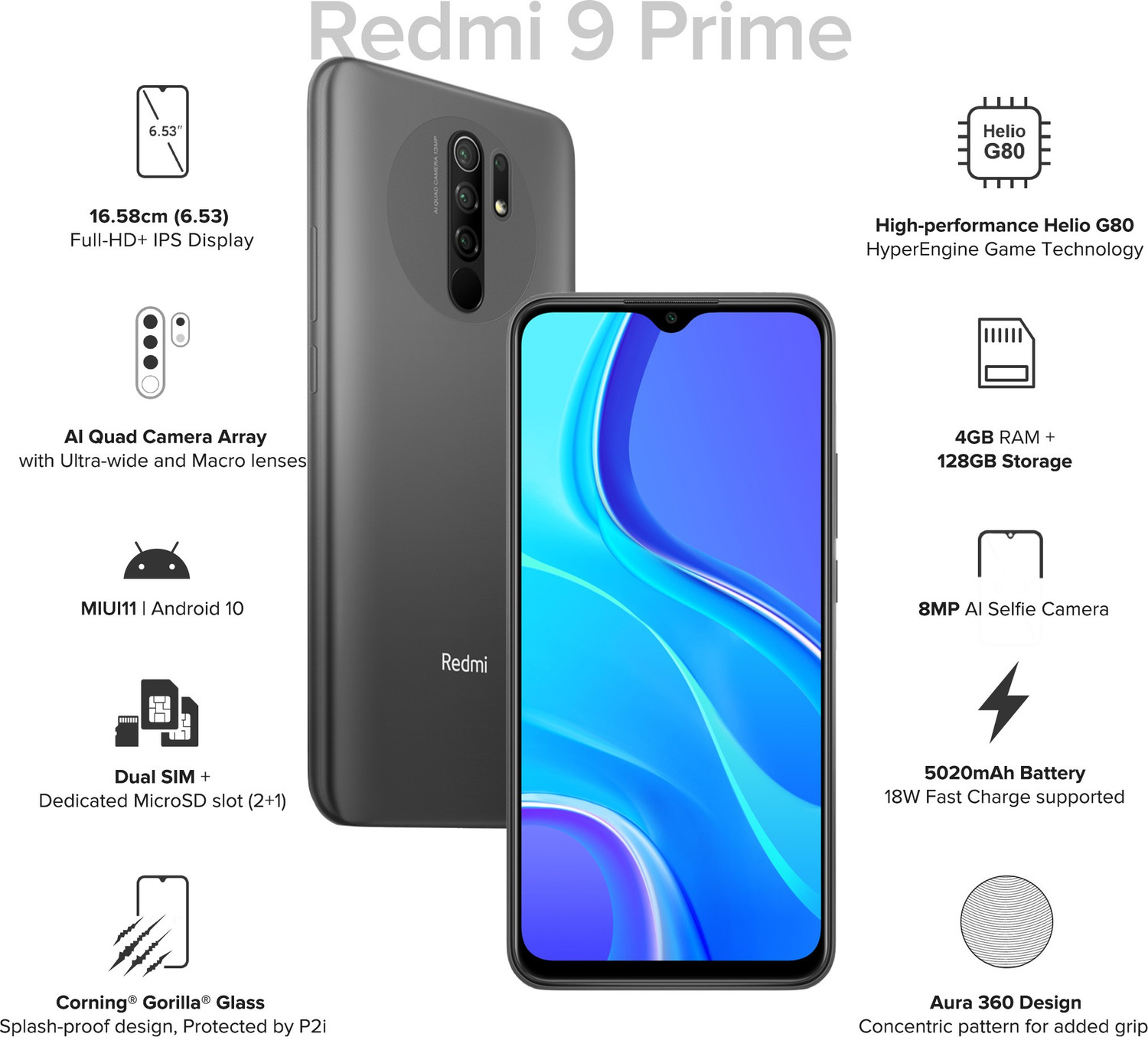 Image of REDMI 9 Prime (Matte Black, 128 GB)