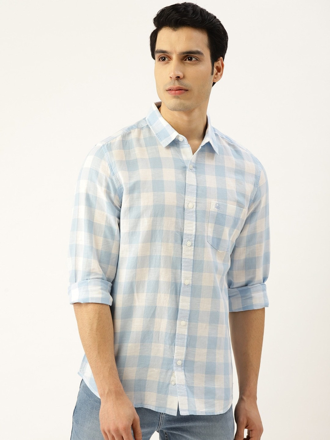 United colors of benetton cheap men's checkered casual shirt