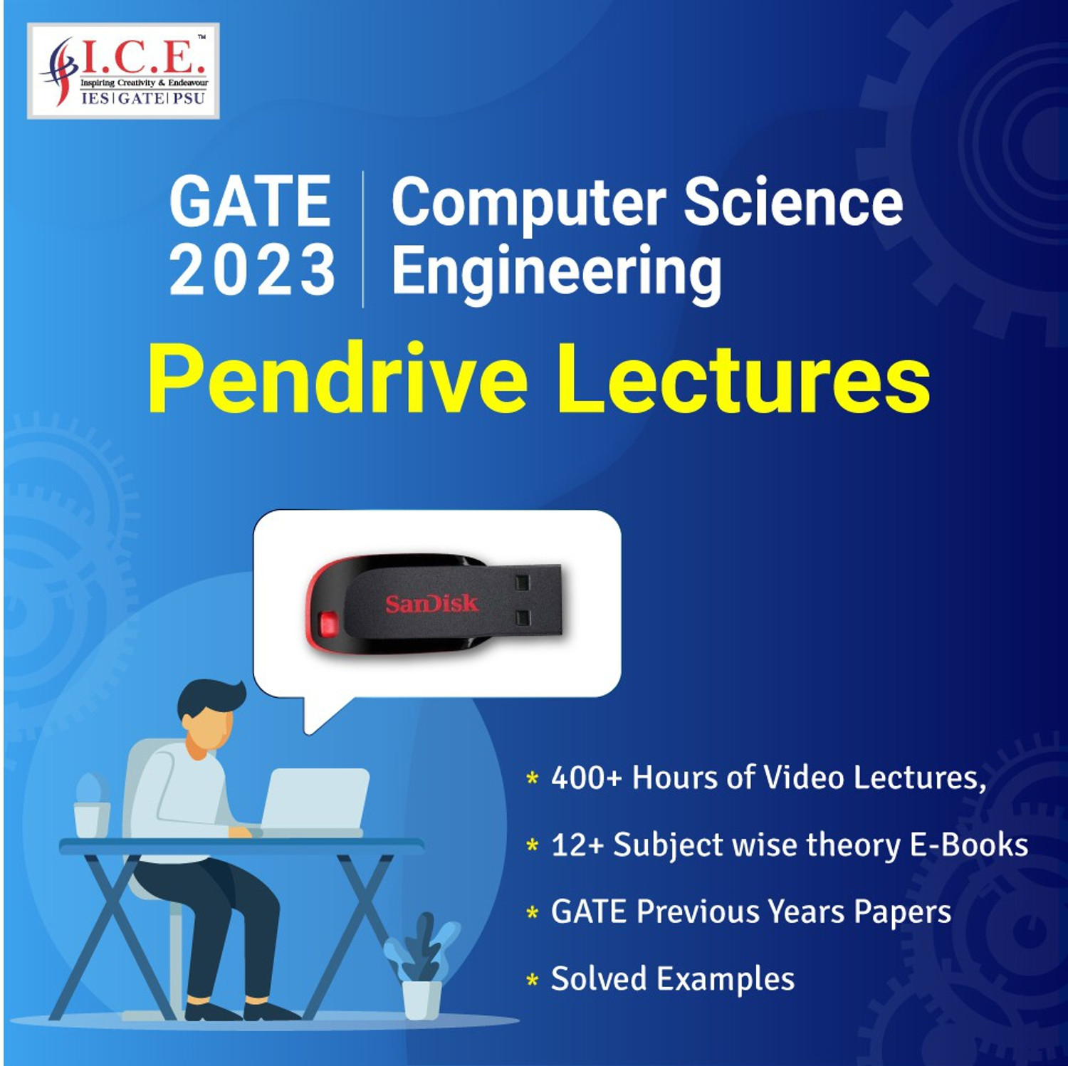 Image of ICE GATE Computer Science Engineering 2023 Exam Preparation Course (Pendrive Lectures + Test Series)