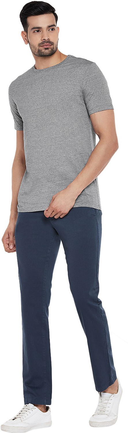 Image of Byford by Pantaloons Solid Men Round Neck Grey T-Shirt