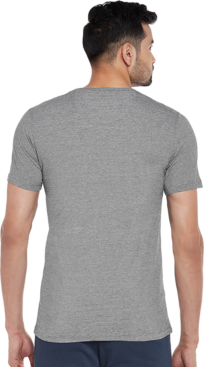 Image of Byford by Pantaloons Solid Men Round Neck Grey T-Shirt