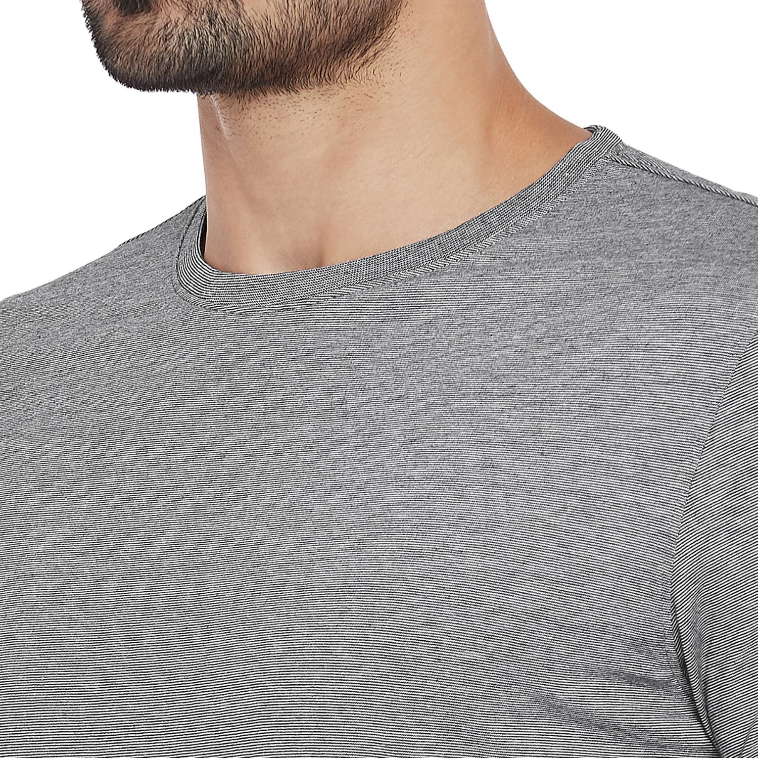 Image of Byford by Pantaloons Solid Men Round Neck Grey T-Shirt