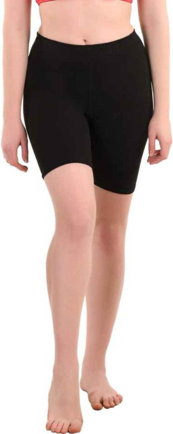 Image of Apraa & Parma Sports Solid Women Black Cycling Shorts