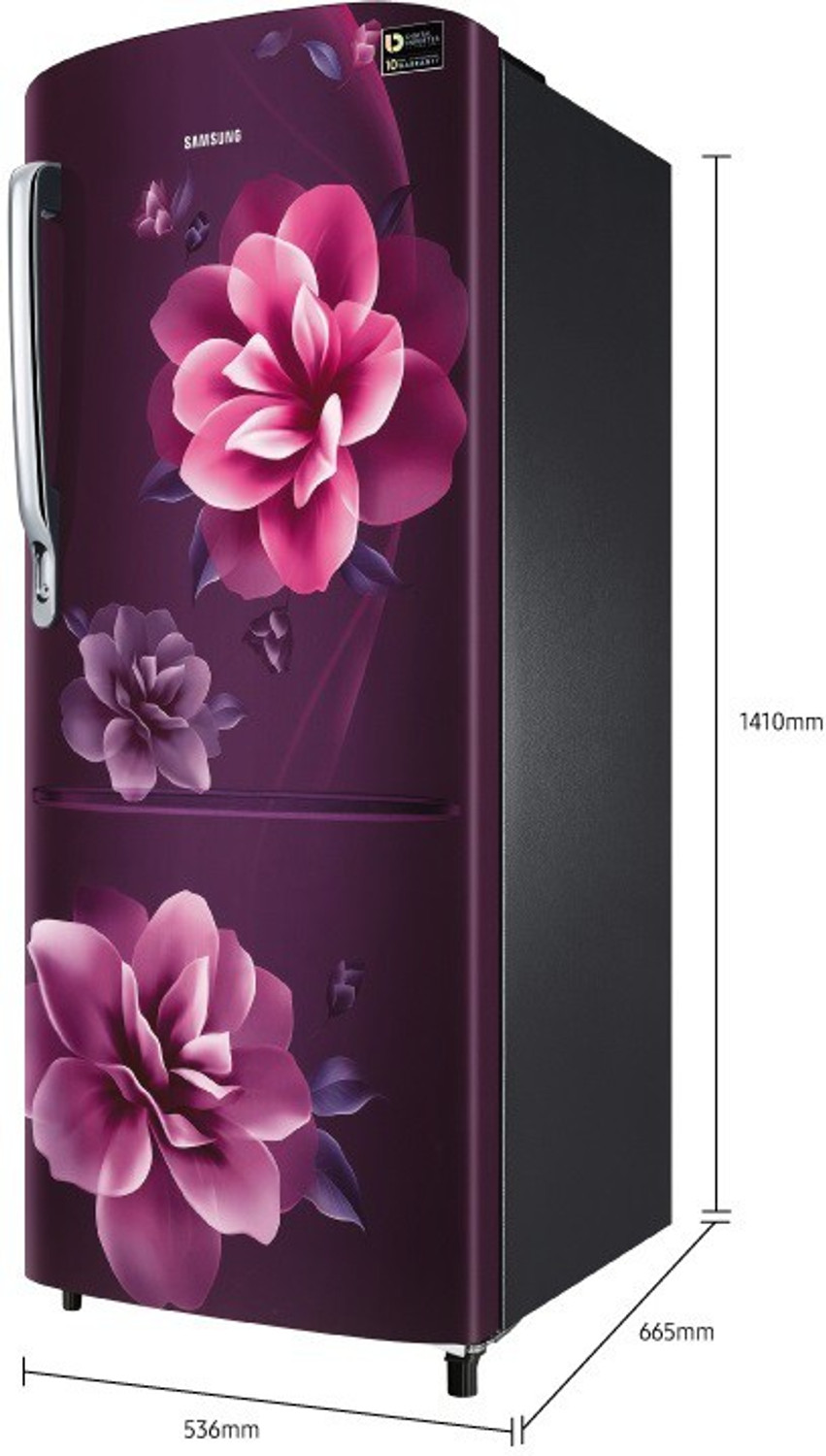 Image of SAMSUNG 230 L Direct Cool Single Door 3 Star Refrigerator (Camellia Purple, RR24A272YCR /NL)