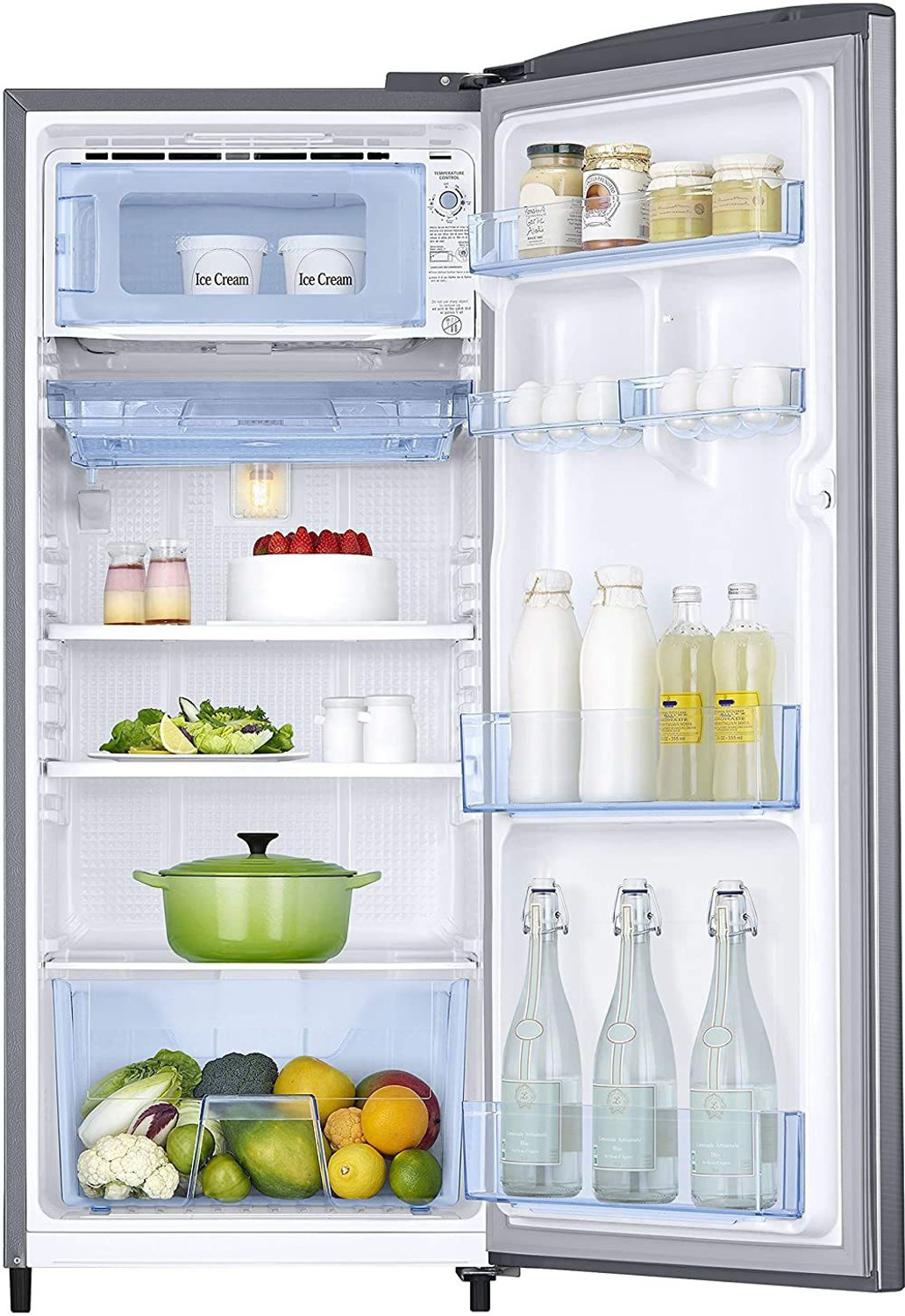Image of SAMSUNG 192 L Direct Cool Single Door 2 Star Refrigerator (Elegant Inox, RR20A2Y1BS8 /NL)