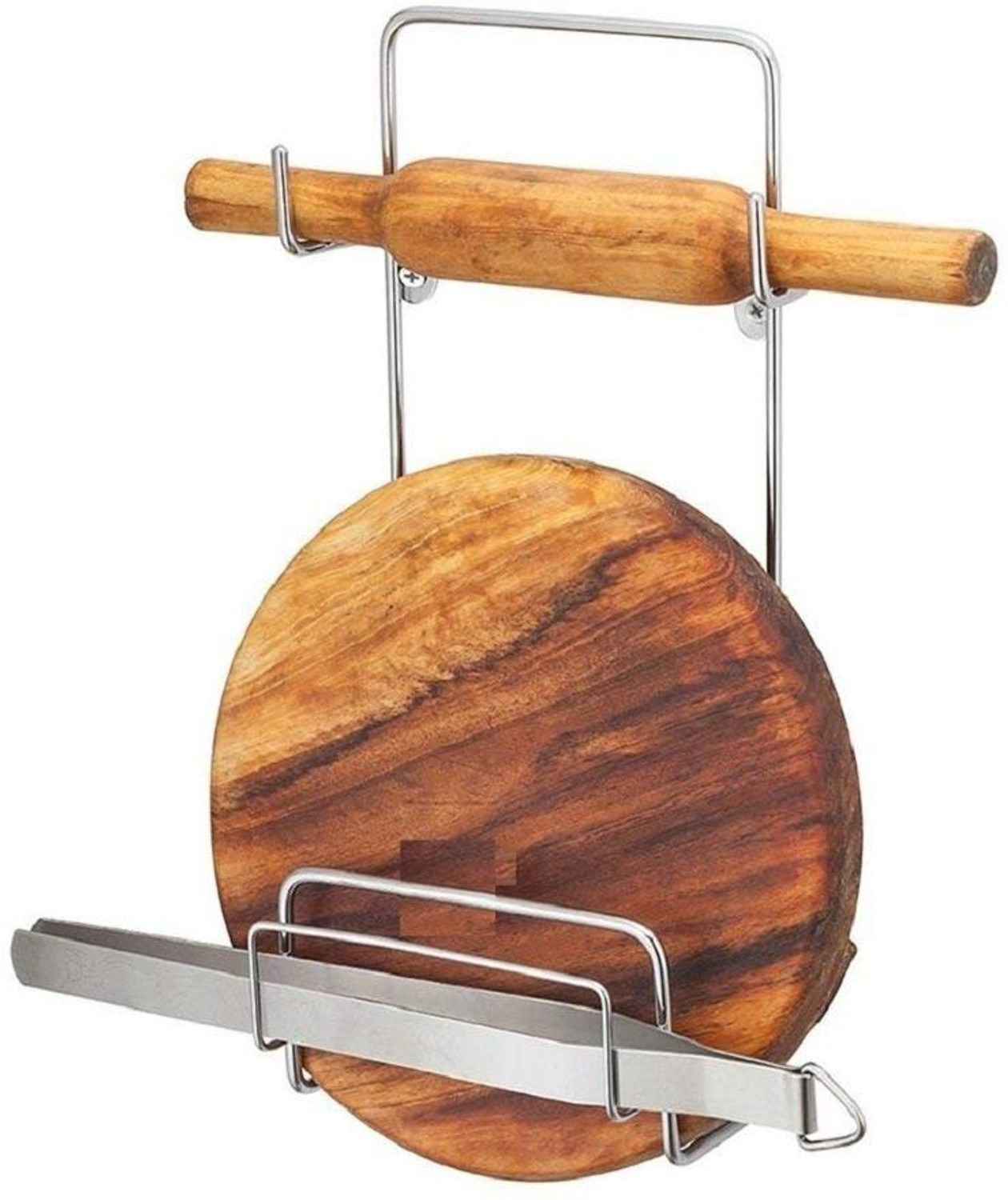 Image of Pureus Chakla /Belan Kitchen Rack CHAKLA BELAN STAND Stainless Steel For Kitchen Steel
