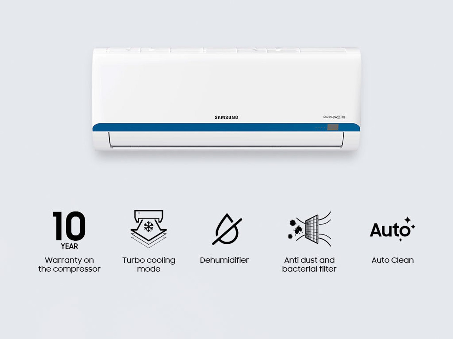 Image of SAMSUNG 1 Ton 3 Star Split Inverter AC - White, Blue1 (AR12TY3QBBUNNA /AR12TY3QBBUXNA, Copper Condenser)