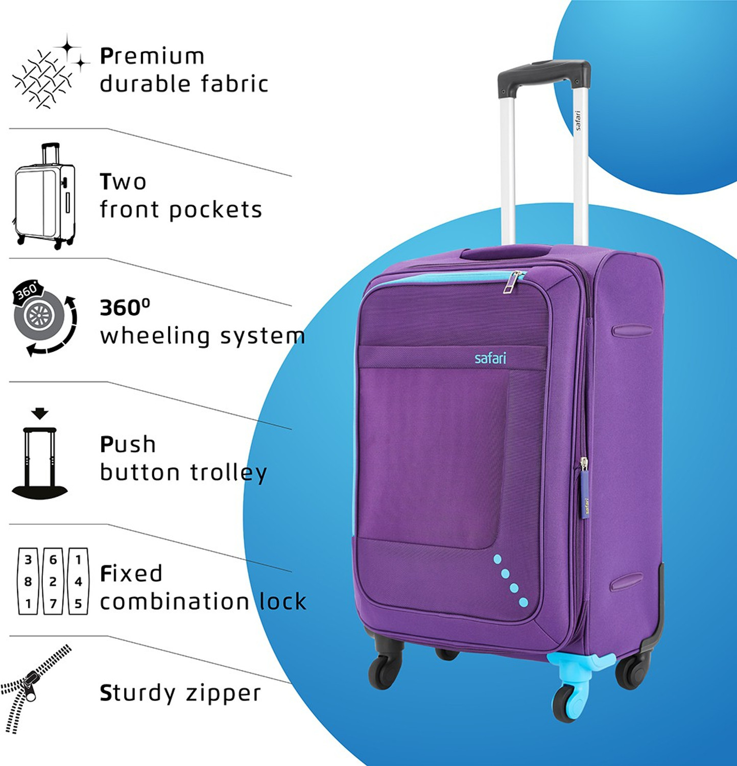 SAFARI STAR 65 4W Expandable Check-in Suitcase Wheels 26 inch