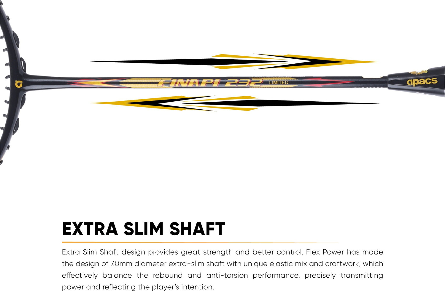 Image of apacs Finapi 232 Limited Edition Multicolor Unstrung Badminton Racquet