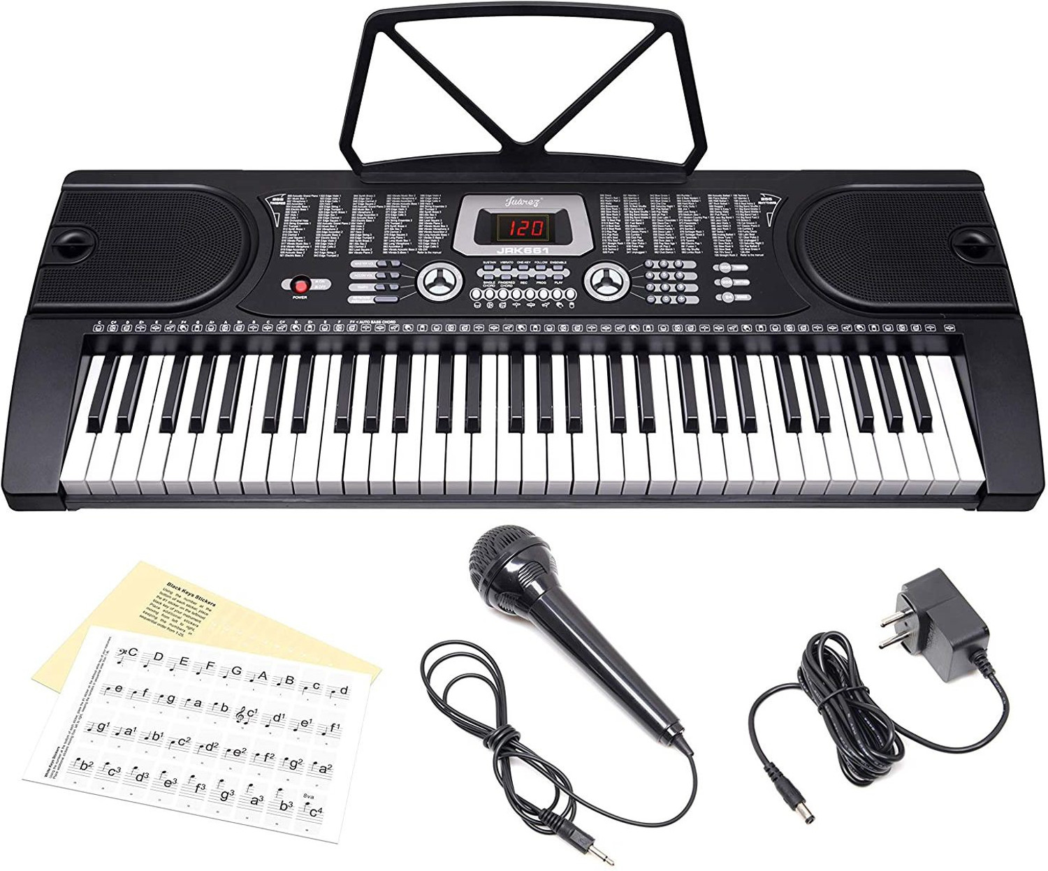 Juarez Octave JRK661 61-Key Electronic Keyboard Piano with LED Display