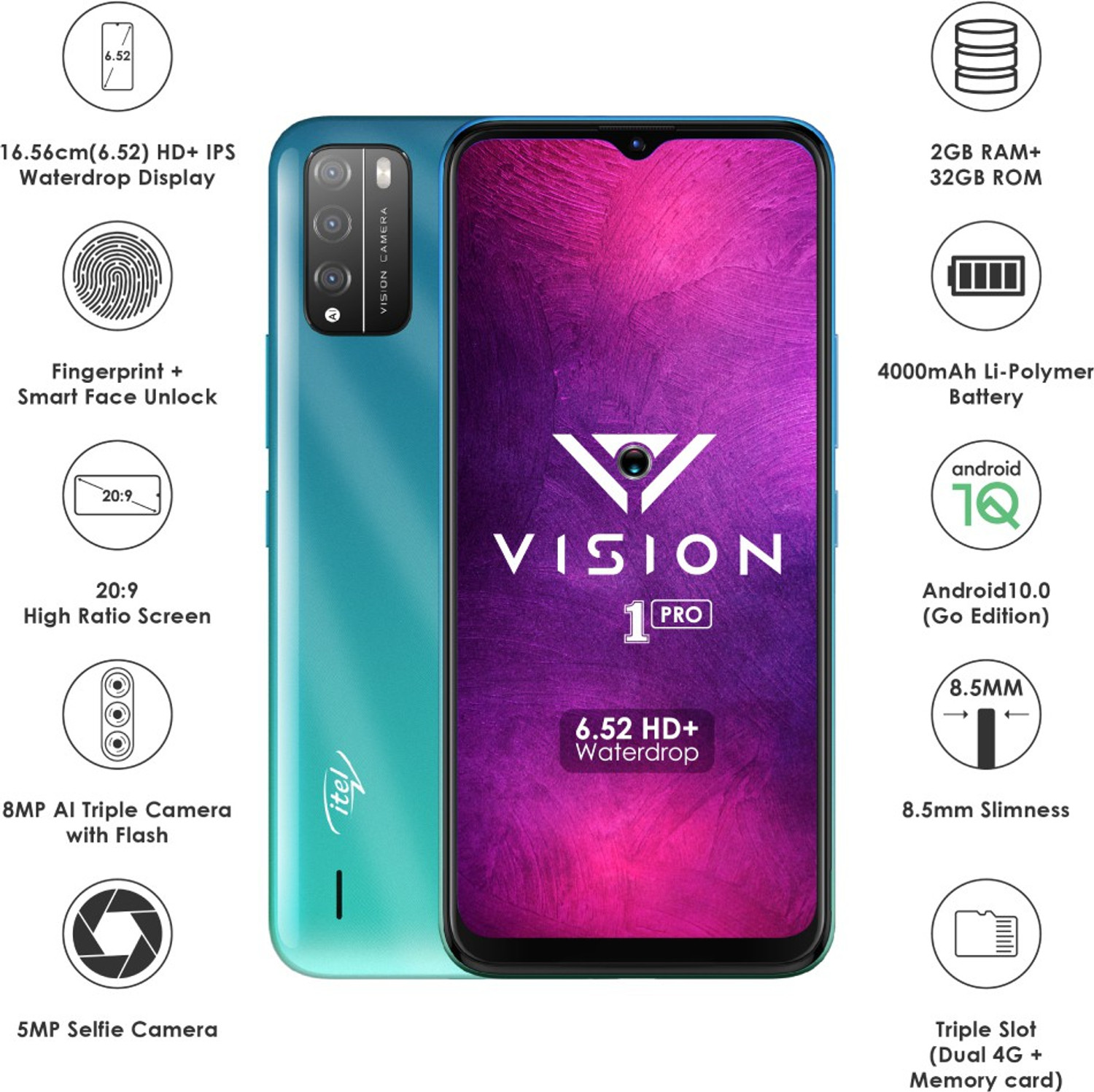 Image of itel vision 1 pro (AURORA BLUE, 32 GB)