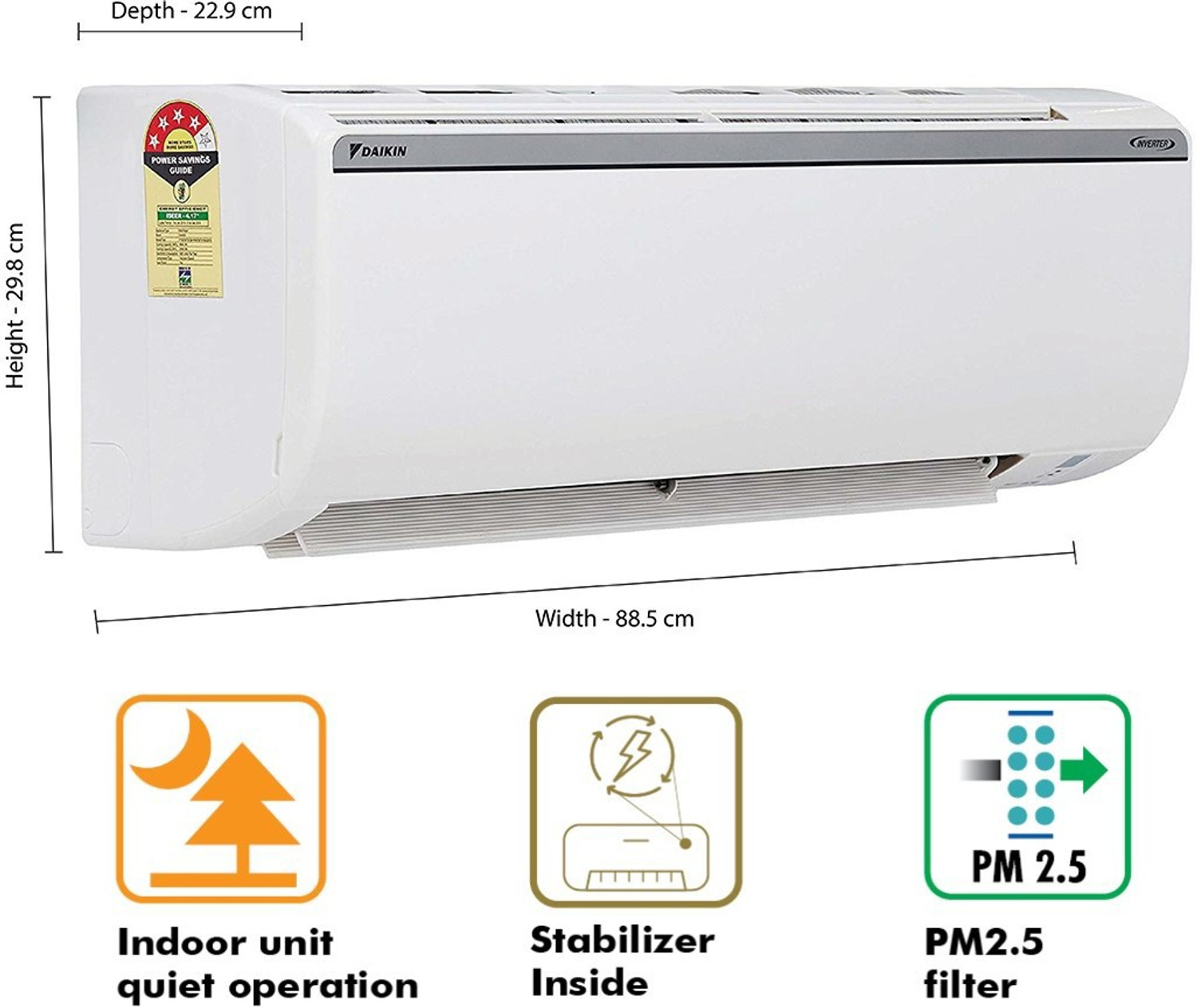 Image of Daikin 2018 Model 2.2 Ton 4 Star Split Inverter AC