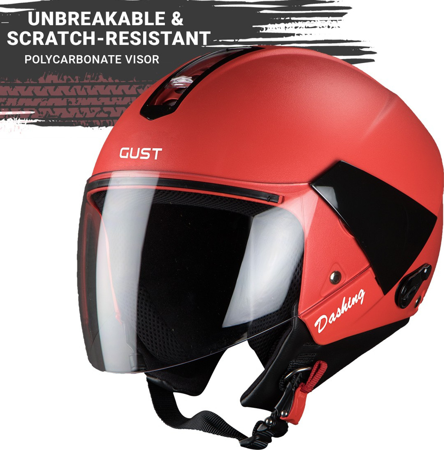Steelbird SB 33 7Wings Gust in red with plain visor Motorbike