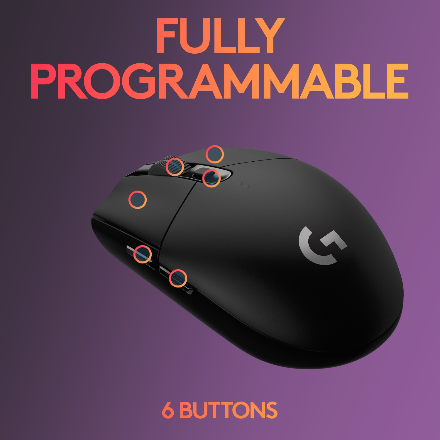 Image of Logitech G304 LightSpeed /6 Programmable Buttons /Onboard Memory /Adj DPI Upto 12000 Wireless Ambidextrous Optical Gaming Mouse With Bluetooth