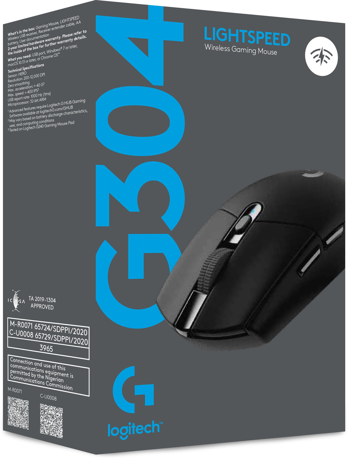 Image of Logitech G304 LightSpeed /6 Programmable Buttons /Onboard Memory /Adj DPI Upto 12000 Wireless Ambidextrous Optical Gaming Mouse With Bluetooth