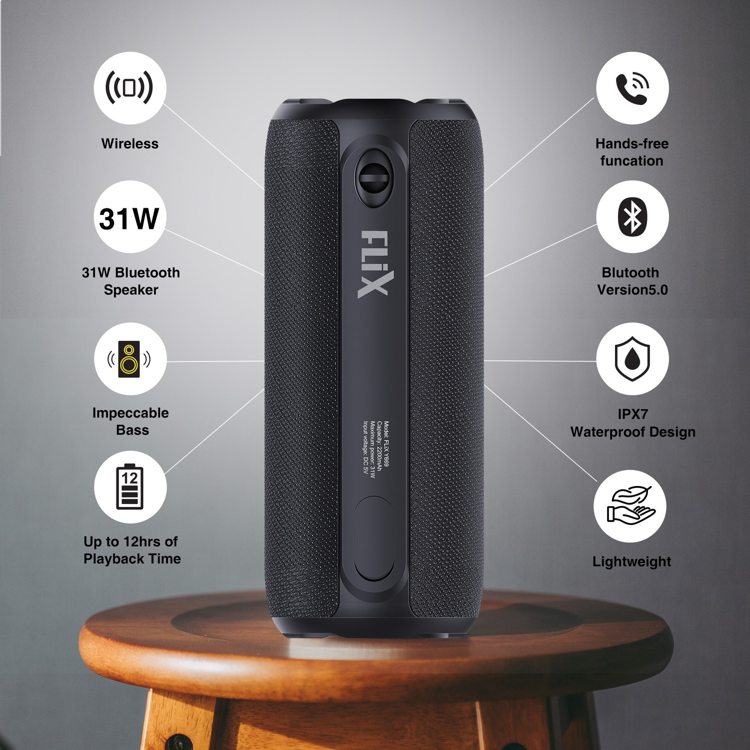 Image of flix (Beetel) Tripper 31 W Bluetooth Speaker