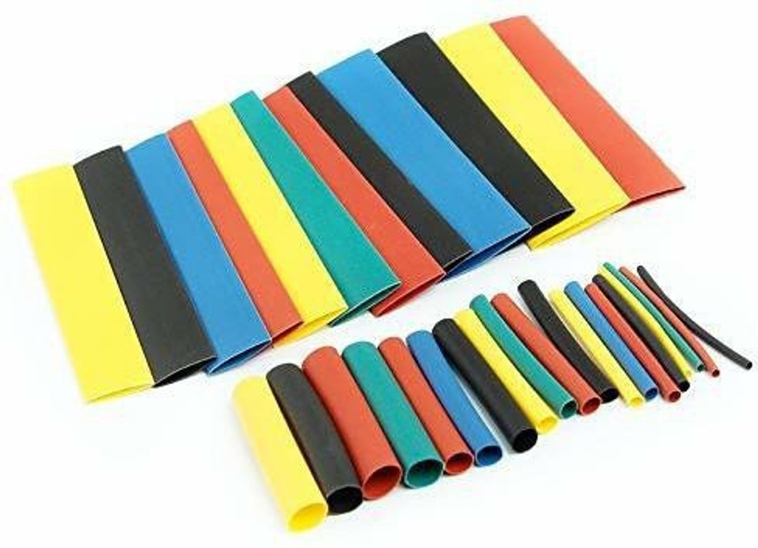Image of RPI SHOP 80 Pcs Polyolefin Heat Shrink Tube, Insulated Wire Cable Sleeving Wrap, Multicolour, 7 Different Cut Size without Box Heat Shrink Cable Sleeve (10 mm)