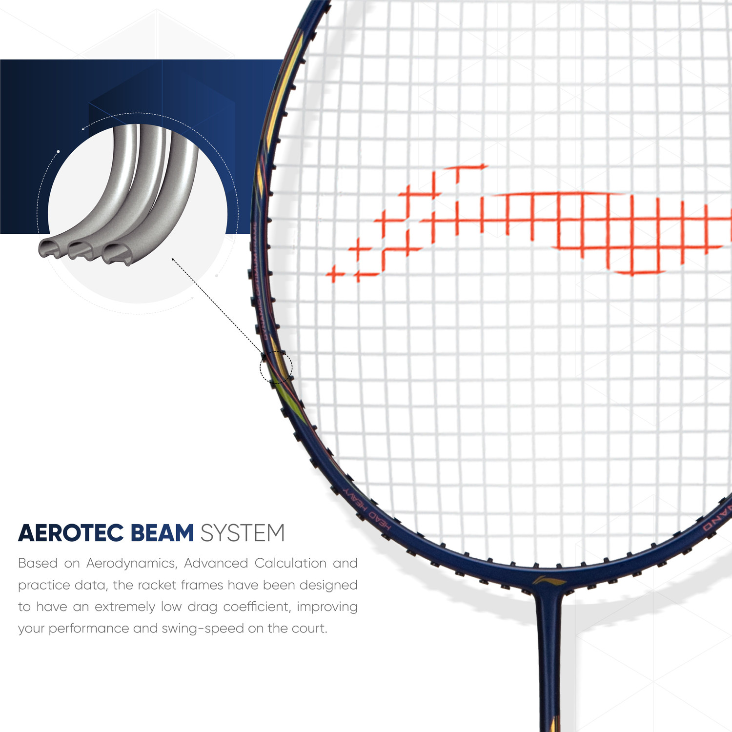 Image of LI-NING AIR-FORCE 79 G2 Blue, Gold Strung Badminton Racquet