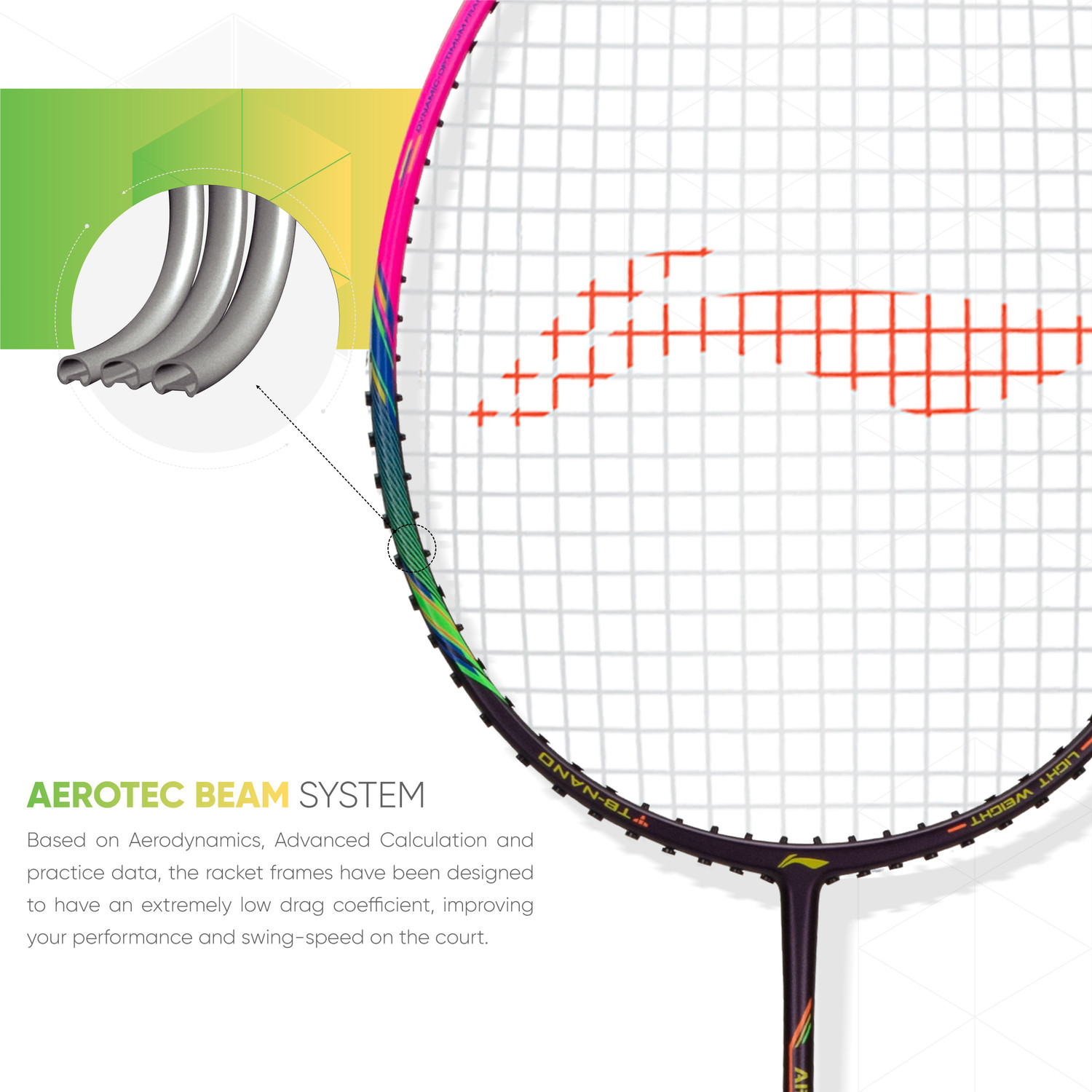 Image of LI-NING AIR-FORCE 80 LITE Purple, Pink Strung Badminton Racquet