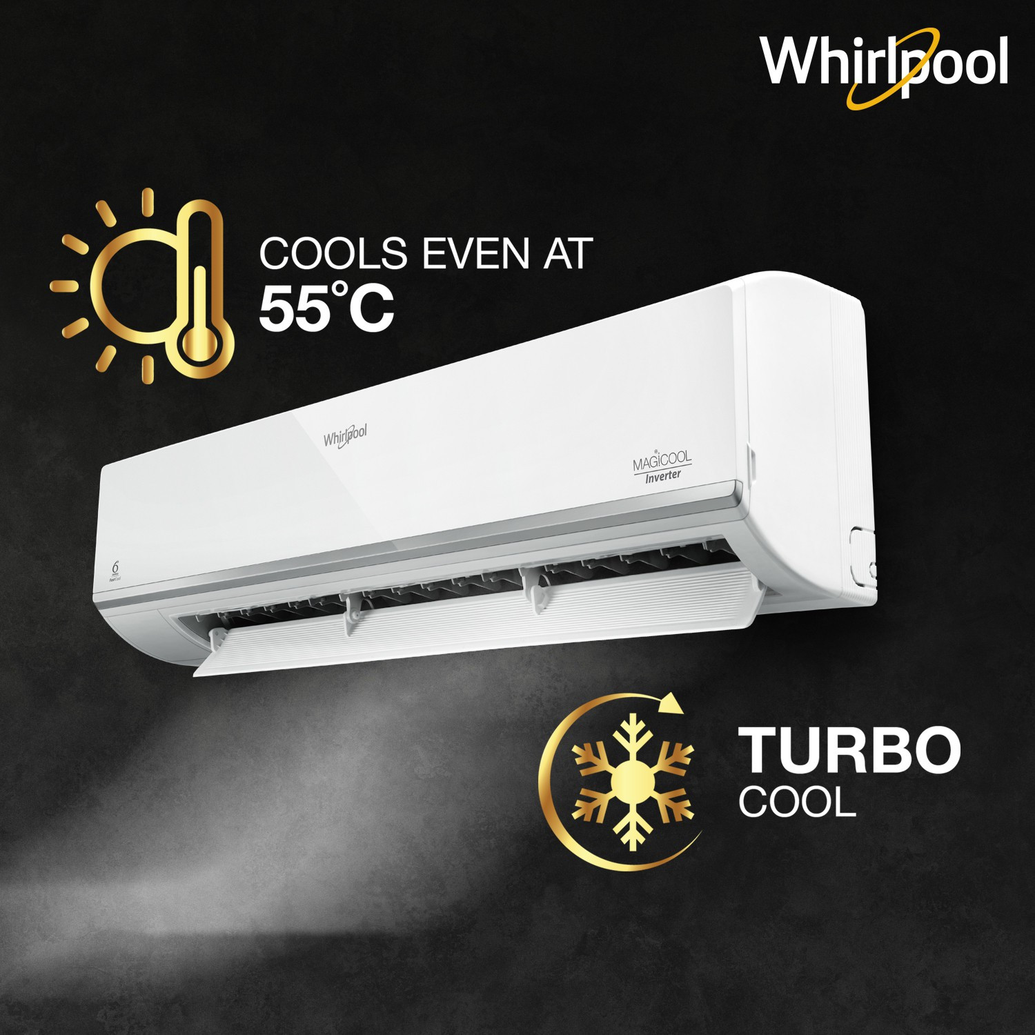 Image of Whirlpool 4 in 1 Convertible Cooling 1.5 Ton 5 Star Split Inverter AC - White (1.5T Magicool Convert 5s copr inv-i /O, Copper Condenser)