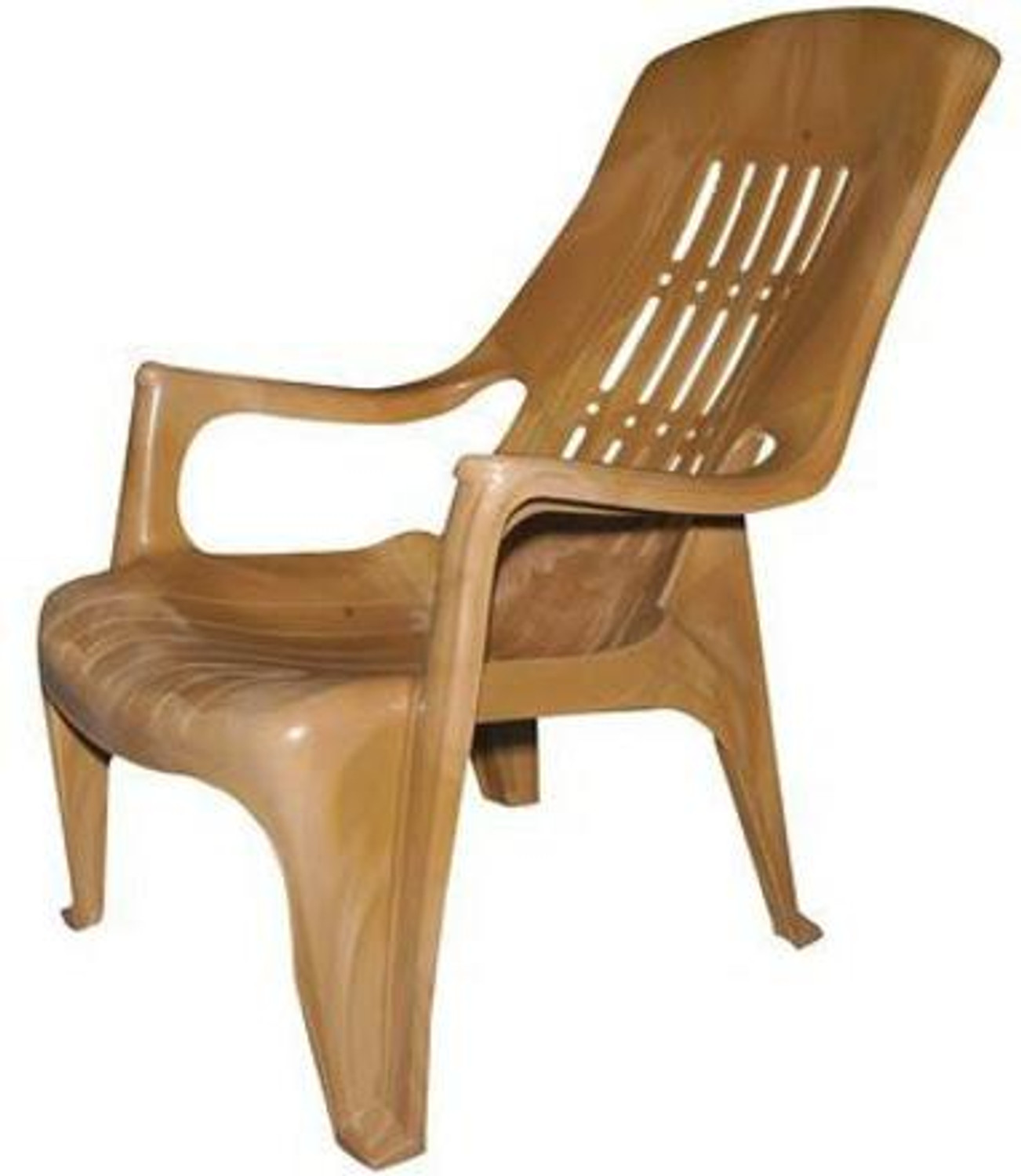 Image of Cello Furniture Cello Comfort Relax Chair (Set of 1 Pc, Sandalwood) Plastic Outdoor Chair