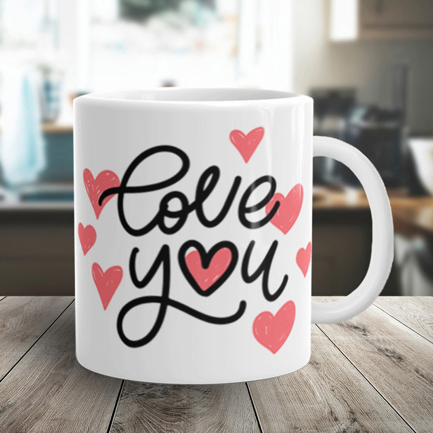 Image of Flipkart SmartBuy Love You Black Red Ceramic Coffee Mug