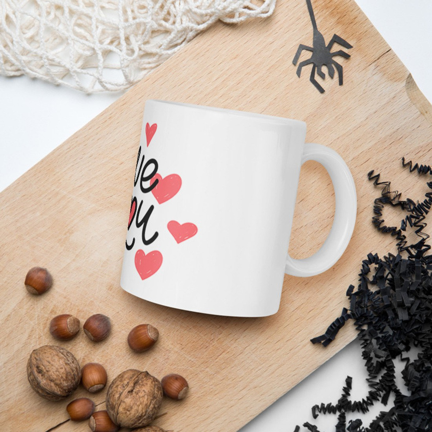 Image of Flipkart SmartBuy Love You Black Red Ceramic Coffee Mug