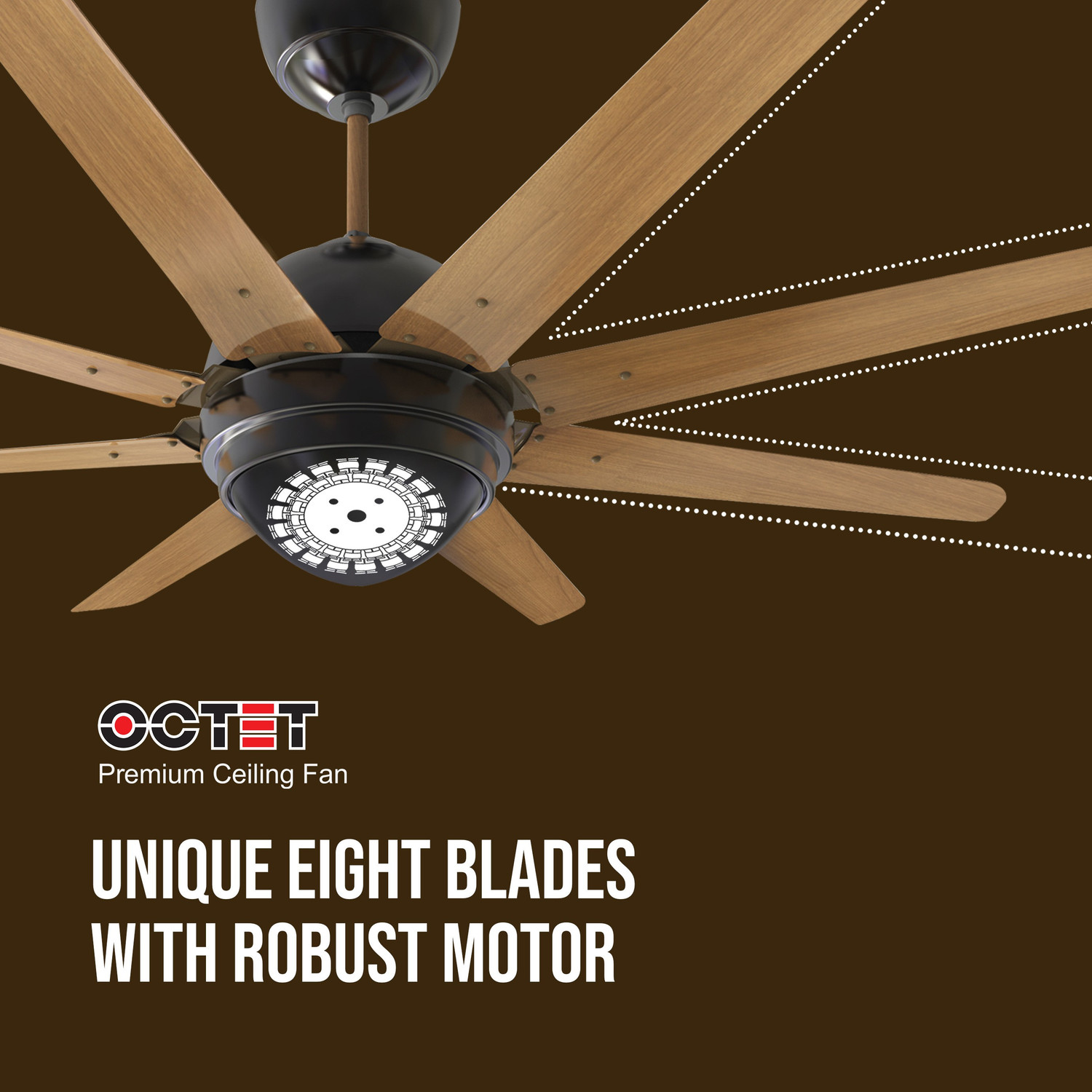 Image of HAVELLS Octet with 2 Year Warranty Silent Operation 1320 mm Ceiling Fan