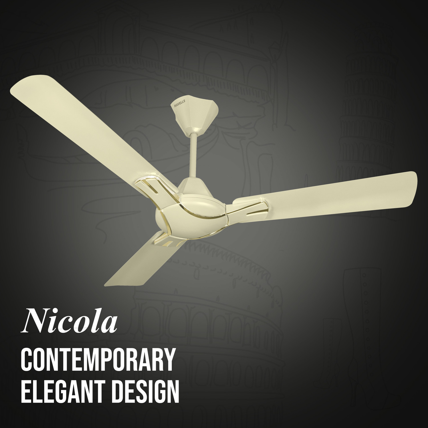 Image of HAVELLS 1200MM NICOLA with 2 Year Warranty Energy Saving 1200 mm Ceiling Fan