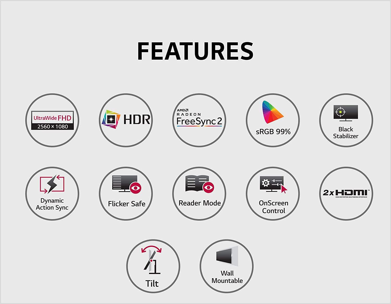 Image of LG ULTRAWIDE SERIES 29 inch Full HD LED Backlit IPS Panel Gaming Monitor (UltraWide 29 Inch 21:9 WFHD (2560 x 1080) IPS Display - HDR 10, Radeon FreeSync, sRGB 99%, Slim Bezel, Multitasking Monitor - 29WL500 (Black)) (AMD Free Sync, Response Time: 5 ms, 75 Hz Refresh Rate)