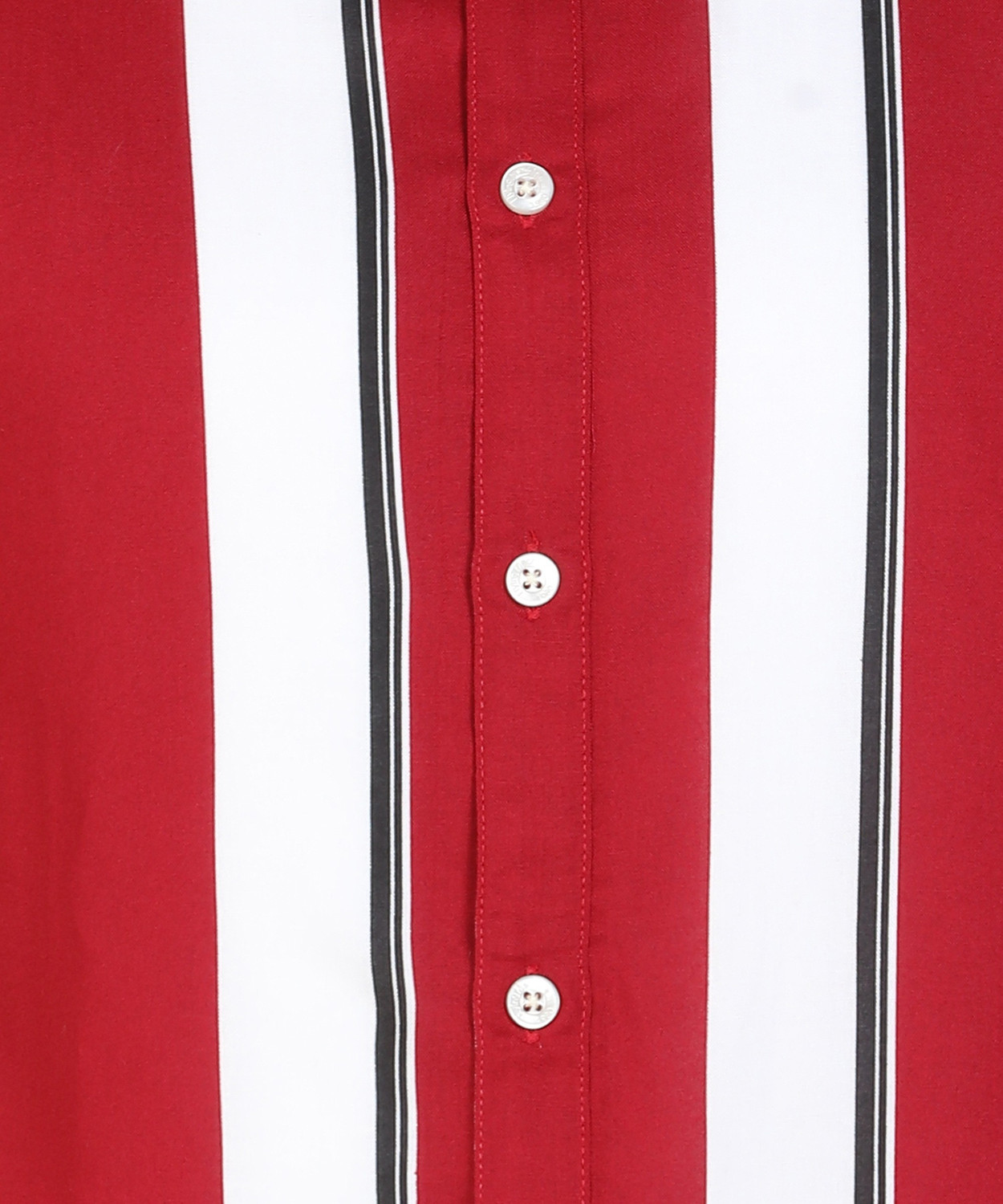Image of FLYING MACHINE Men Striped Casual Red Shirt