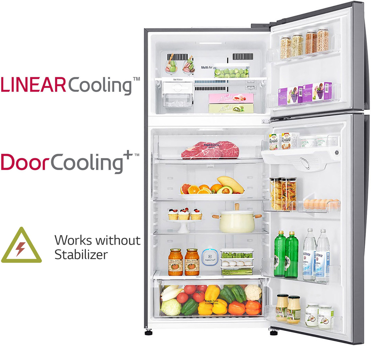 Image of LG 516 L Frost Free Double Door 3 Star Refrigerator with with Hygiene Fresh+ and Smart ThinQ(WiFi Enabled)