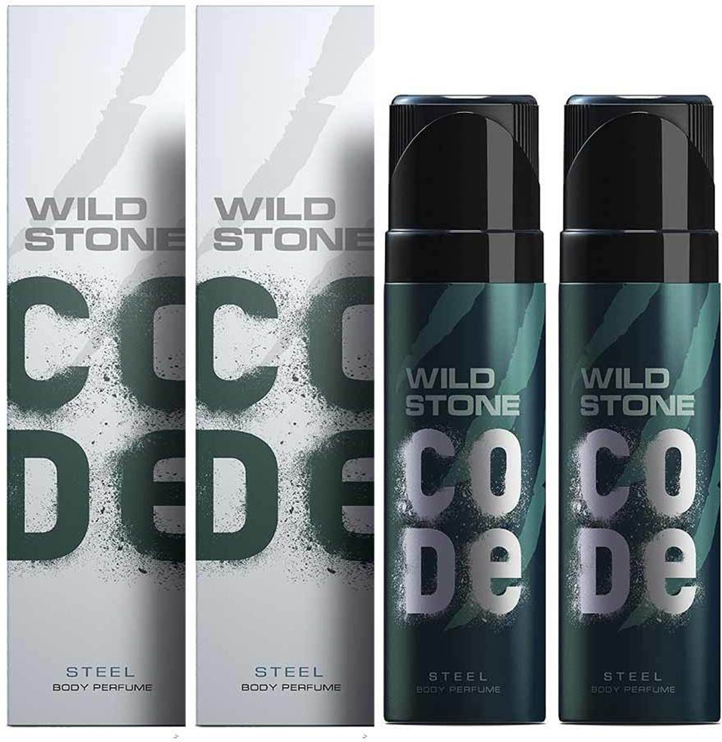 Image of Wild Stone Steel Deodorant Spray - For Men (240 ml, Pack of 2)