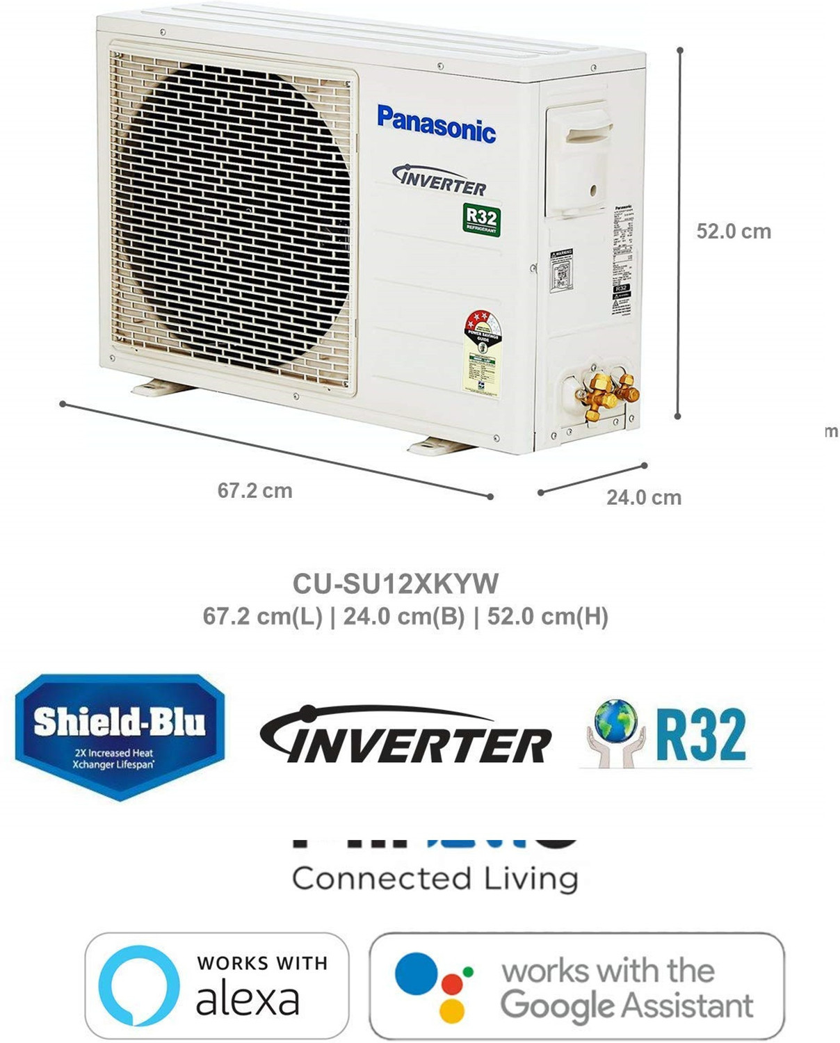 Image of Panasonic 2021 Model 1 Ton 3 Star Split Inverter with Wi-fi Smart AC