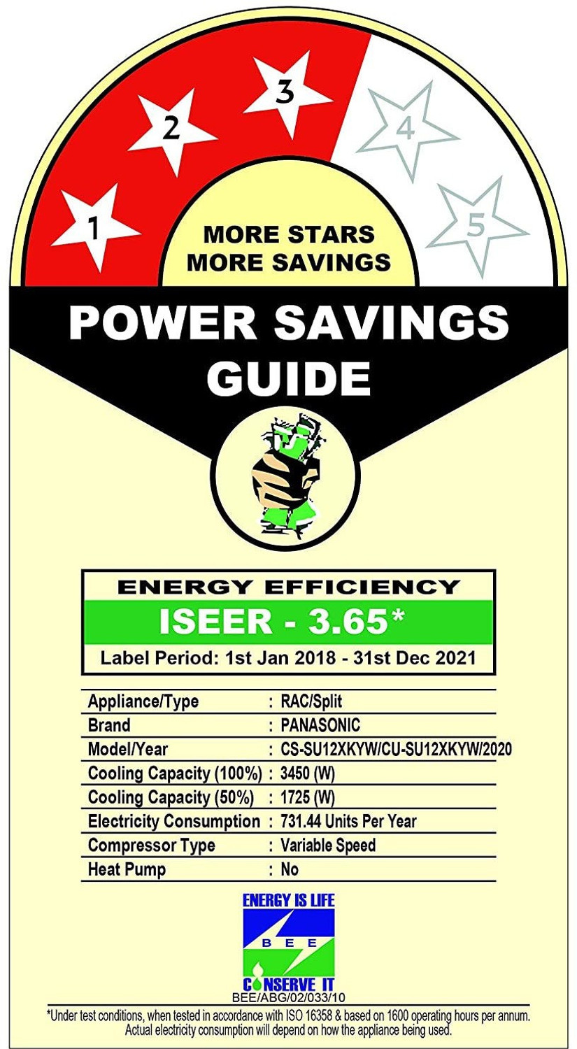 Image of Panasonic 2021 Model 1 Ton 3 Star Split Inverter with Wi-fi Smart AC