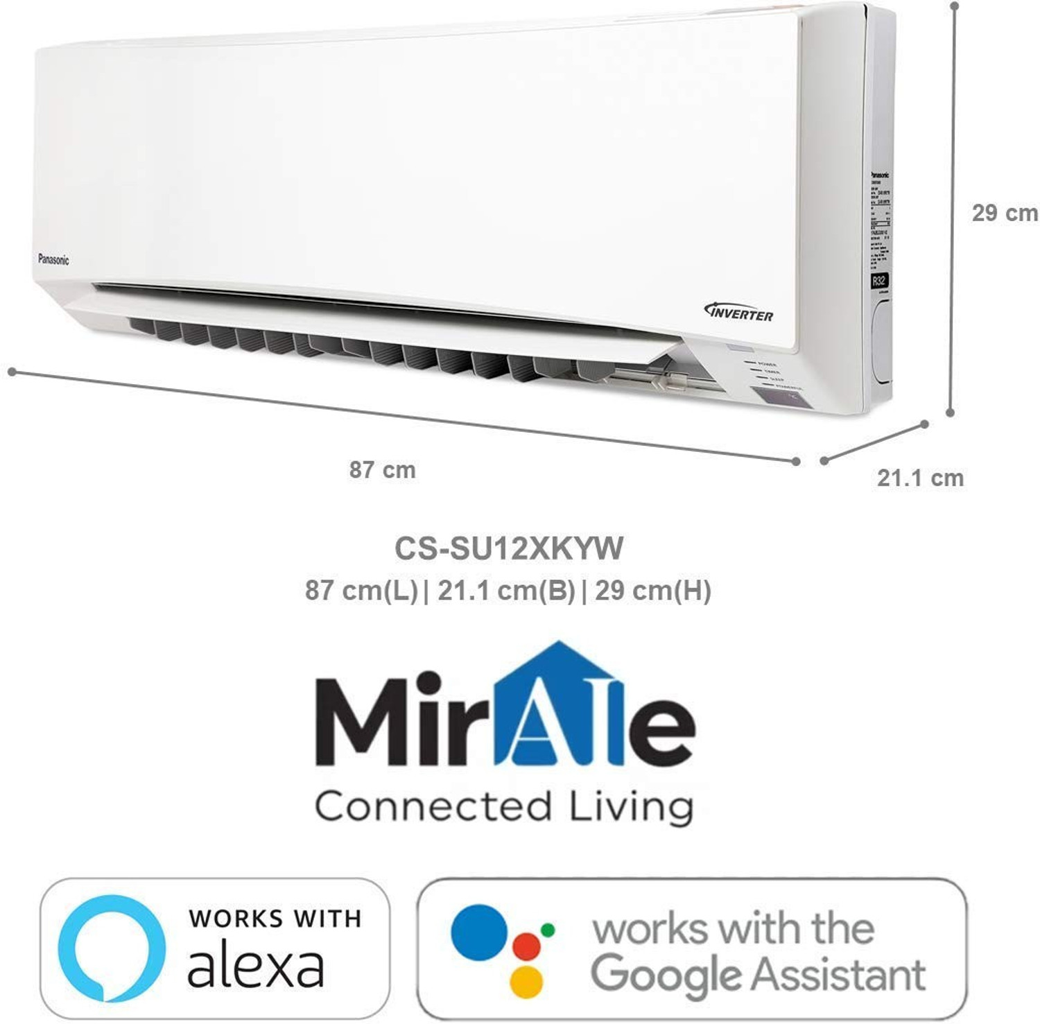Image of Panasonic 2021 Model 1 Ton 3 Star Split Inverter with Wi-fi Smart AC