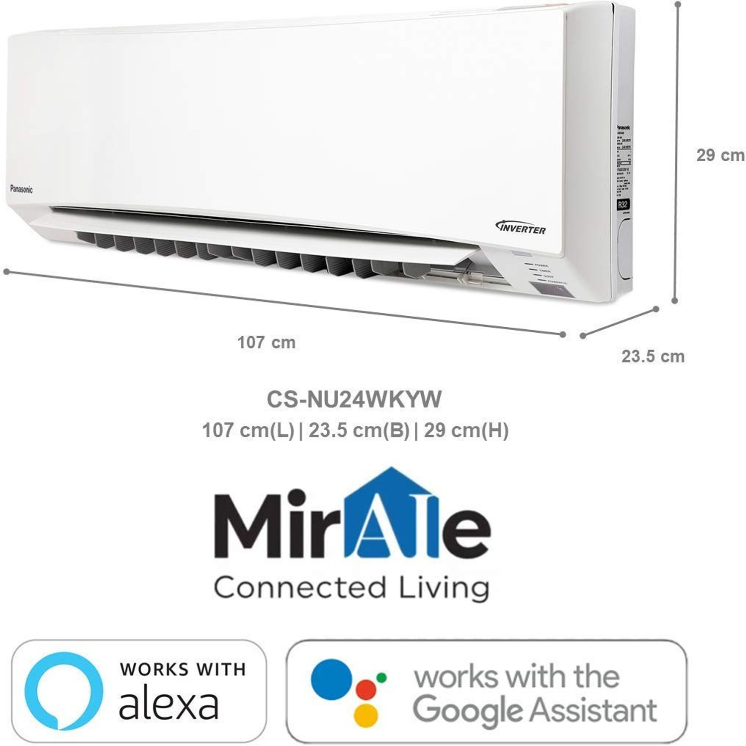 Image of Panasonic 2020 Model 2 Ton 5 Star Split Inverter with Wi-fi Smart AC