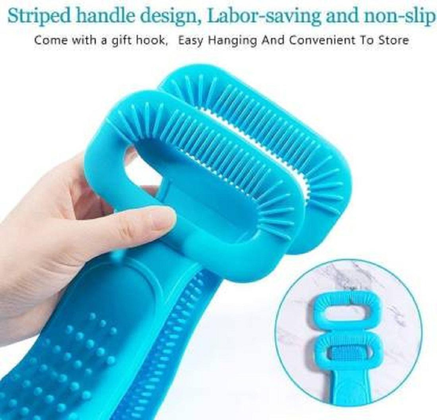 Image of TRAGON Silicon Body Back Scrubber, Double Side Bathing Brush for Skin Deep Cleaning