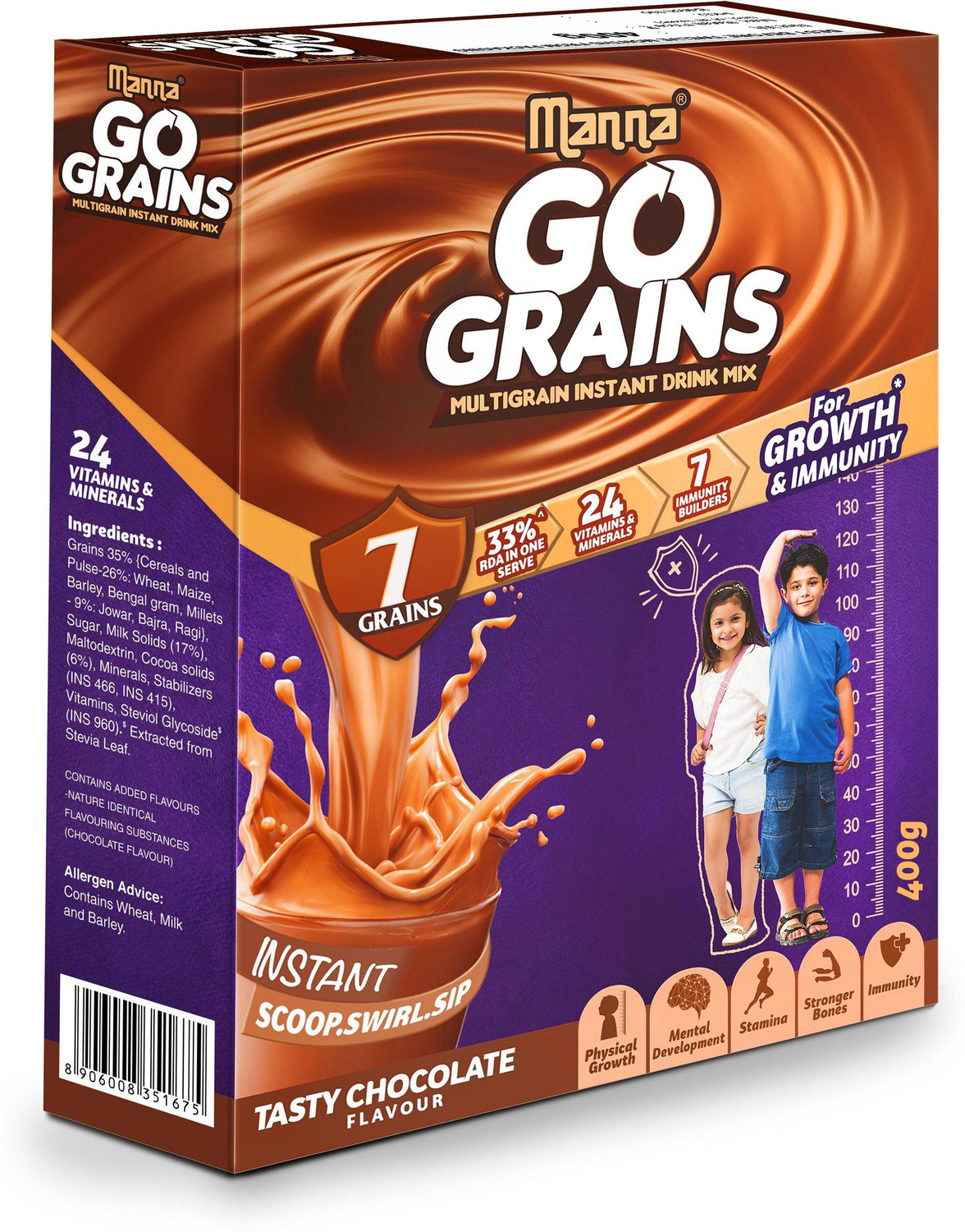 Manna Go Grains - Instant Multigrain Growth & Immunity Drink for Kids ...