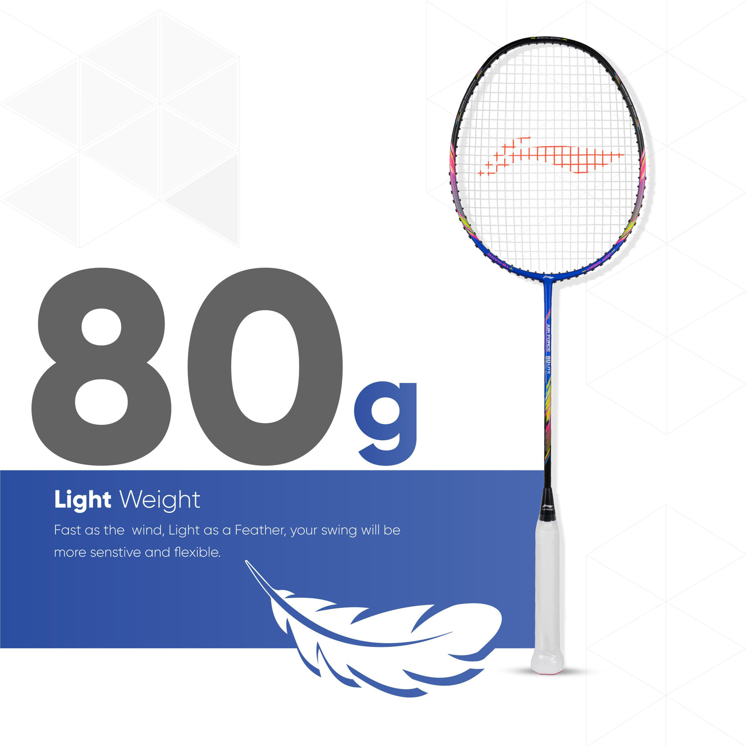 Image of LI-NING AIR-FORCE 80 LITE Multicolor Strung Badminton Racquet