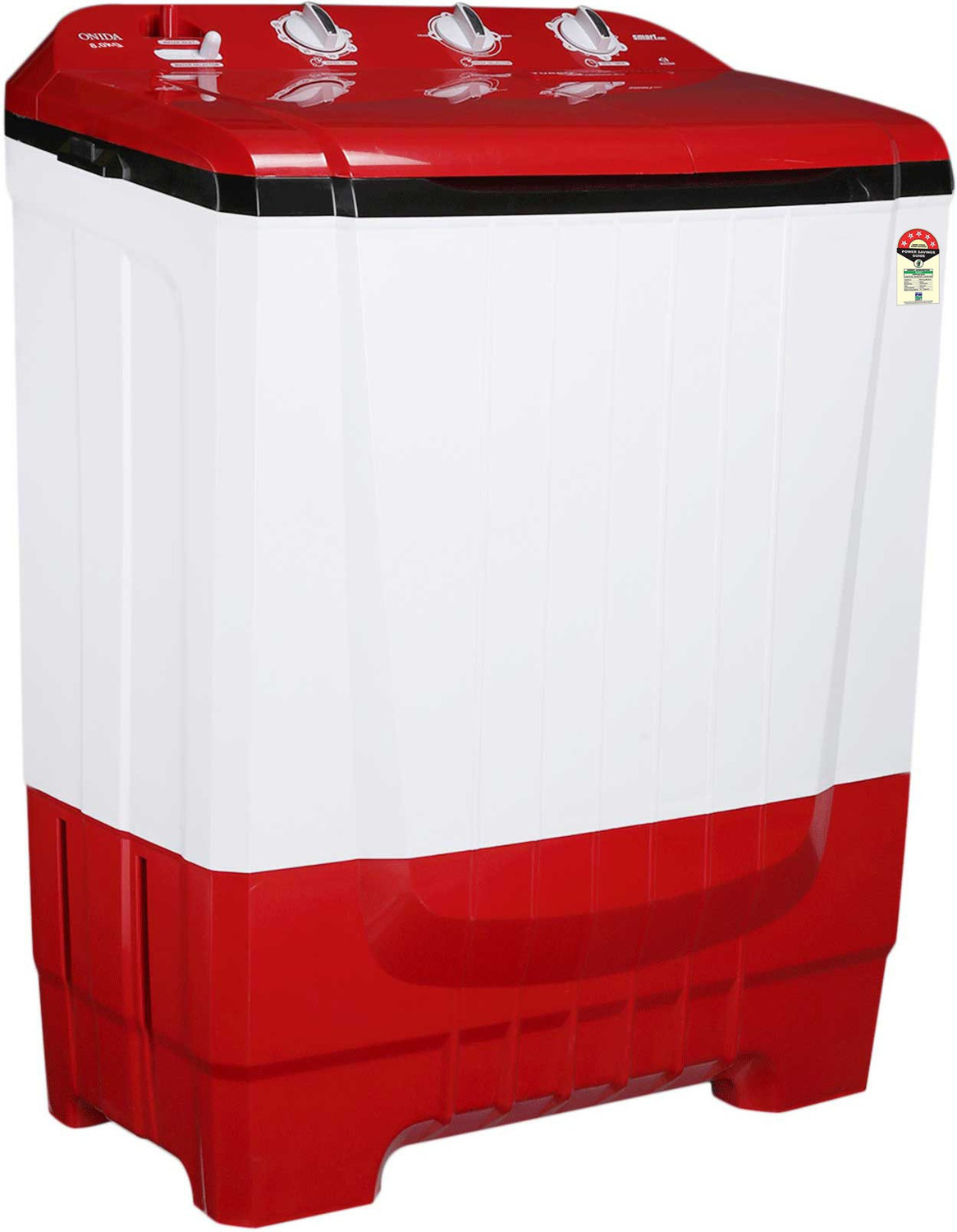 Image of ONIDA 8 kg 5 Star Rating, Auto Scrubber Semi Automatic Top Load Washing Machine Red