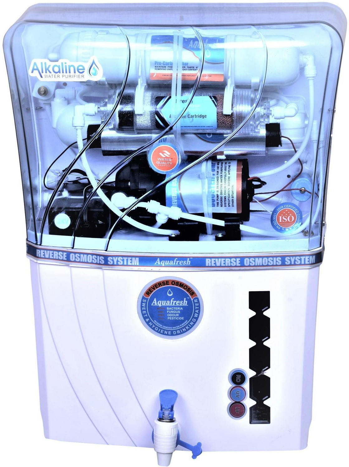 Image of Aqua Fresh Fresh Model 12 L ALKALINE VITAMIN B12 + RO + UV + UF + TDS+ALKALINE B12 12 L RO + UV + UF + TDS Water Purifier (White)