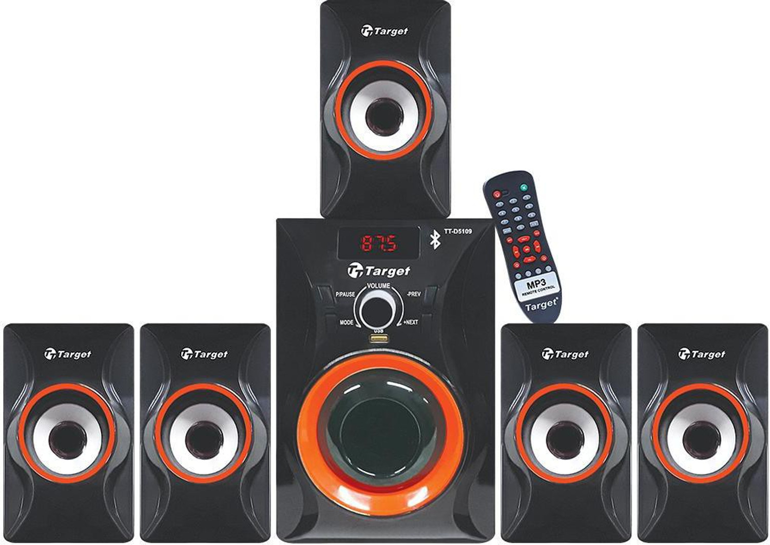 Image of Target TARGET TT-D5109 FM-USB-BT PMPO : 32500 WATTS RMS : 155 WATTS 155 W Bluetooth Home Theatre